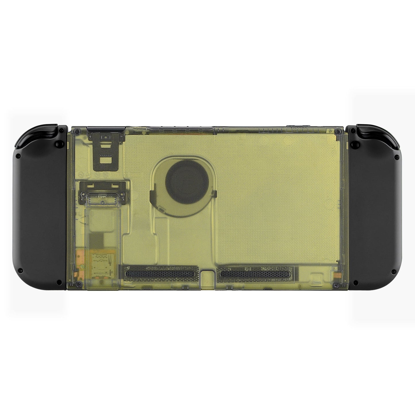 eXtremeRate Retail Amber Yellow Console Back Plate DIY Replacement Housing Shell Case for Nintendo Switch Console with Kickstand - JoyCon Shell NOT Included - ZM509