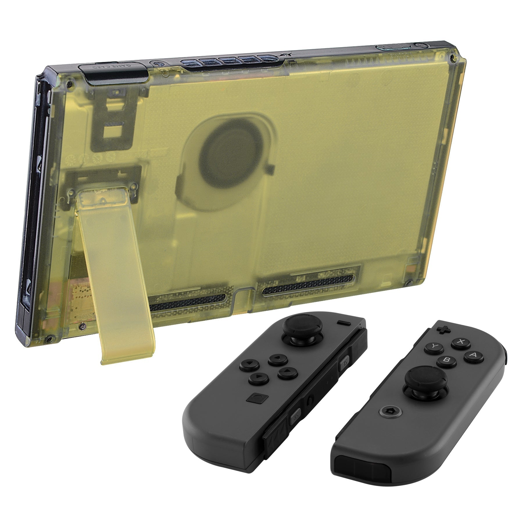 eXtremeRate Retail Amber Yellow Console Back Plate DIY Replacement Housing Shell Case for Nintendo Switch Console with Kickstand - JoyCon Shell NOT Included - ZM509