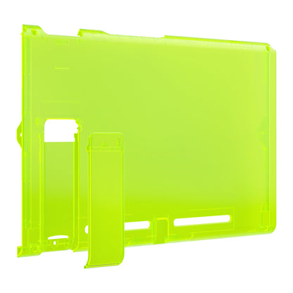 eXtremeRate Retail Clear Lime Green Console Back Plate DIY Replacement Housing Shell Case for NS Switch Console with Kickstand - JoyCon Shell NOT Included - ZM511