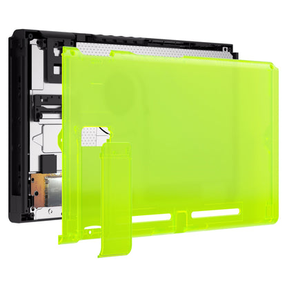 eXtremeRate Retail Clear Lime Green Console Back Plate DIY Replacement Housing Shell Case for NS Switch Console with Kickstand - JoyCon Shell NOT Included - ZM511