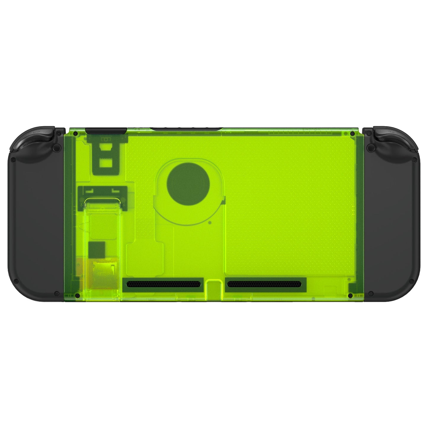 eXtremeRate Retail Clear Lime Green Console Back Plate DIY Replacement Housing Shell Case for NS Switch Console with Kickstand - JoyCon Shell NOT Included - ZM511