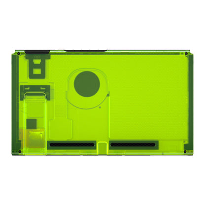 eXtremeRate Retail Clear Lime Green Console Back Plate DIY Replacement Housing Shell Case for NS Switch Console with Kickstand - JoyCon Shell NOT Included - ZM511