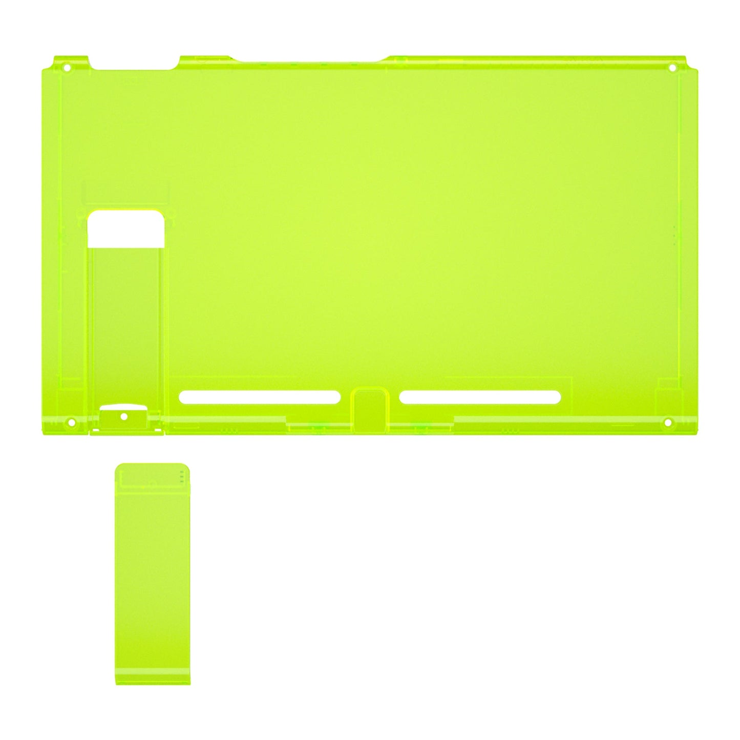 eXtremeRate Retail Clear Lime Green Console Back Plate DIY Replacement Housing Shell Case for NS Switch Console with Kickstand - JoyCon Shell NOT Included - ZM511