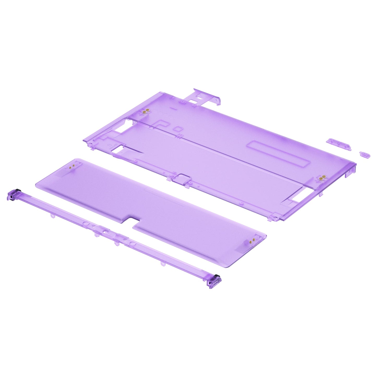 eXtremeRate Retail Clear Atomic Purple Console Back Plate DIY Replacement Housing Shell Case with Kickstand for Nintendo Switch OLED ¨C Console and Joycon NOT Included - ZNSOM5002