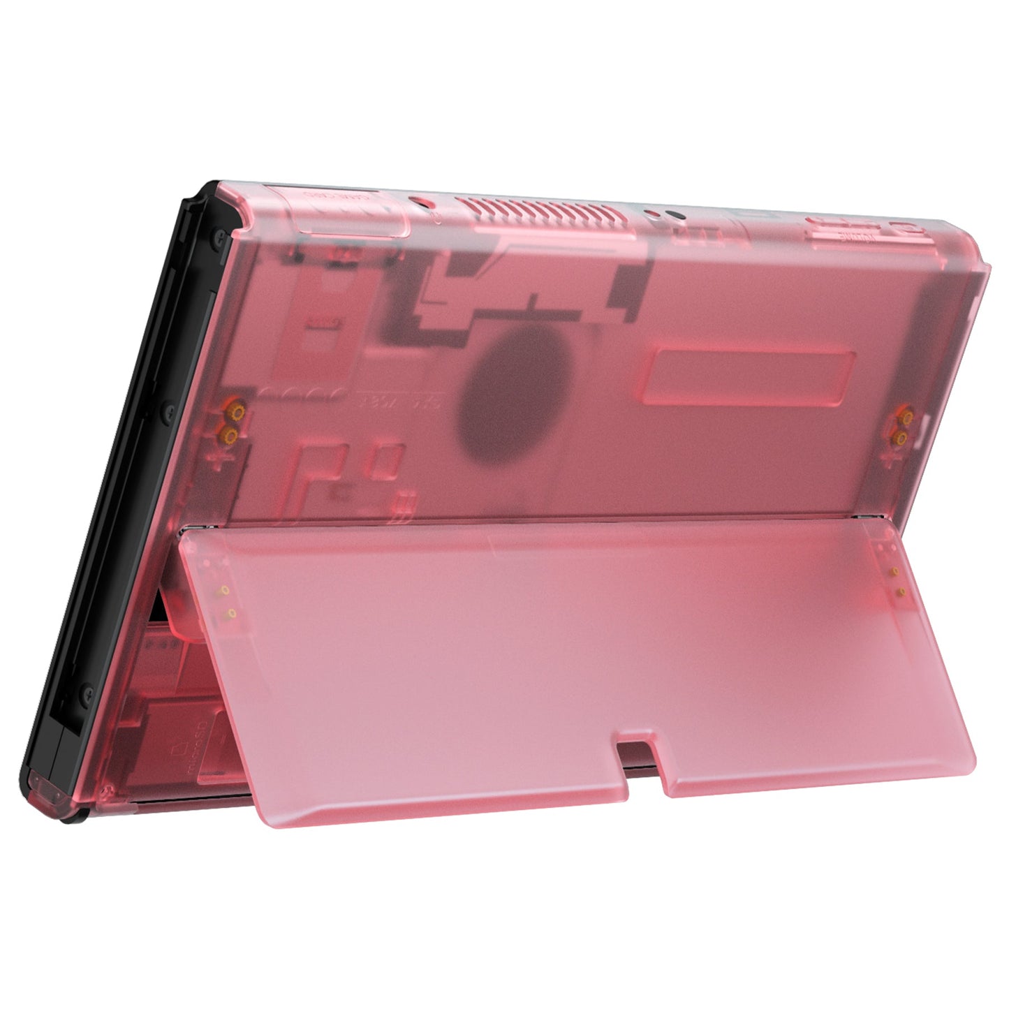 eXtremeRate Retail Cherry Pink Console Back Plate DIY Replacement Housing Shell Case with Kickstand for Nintendo Switch OLED ¨C Console and Joycon NOT Included - ZNSOM5004