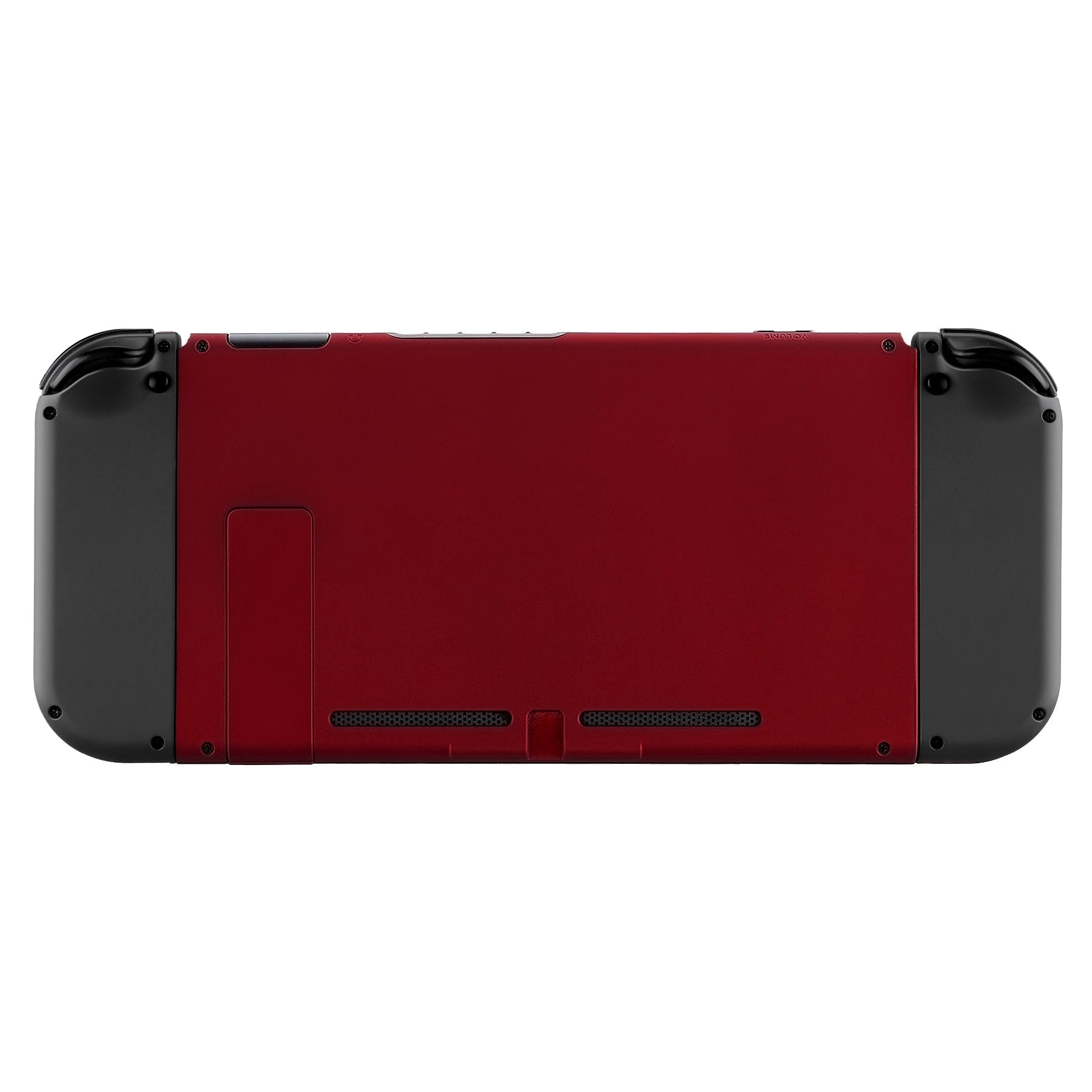 eXtremeRate Retail Soft Touch Grip Red Console Back Plate DIY Replacement Housing Shell Case for Nintendo Switch Console with Kickstand - JoyCon Shell NOT Included - ZP302