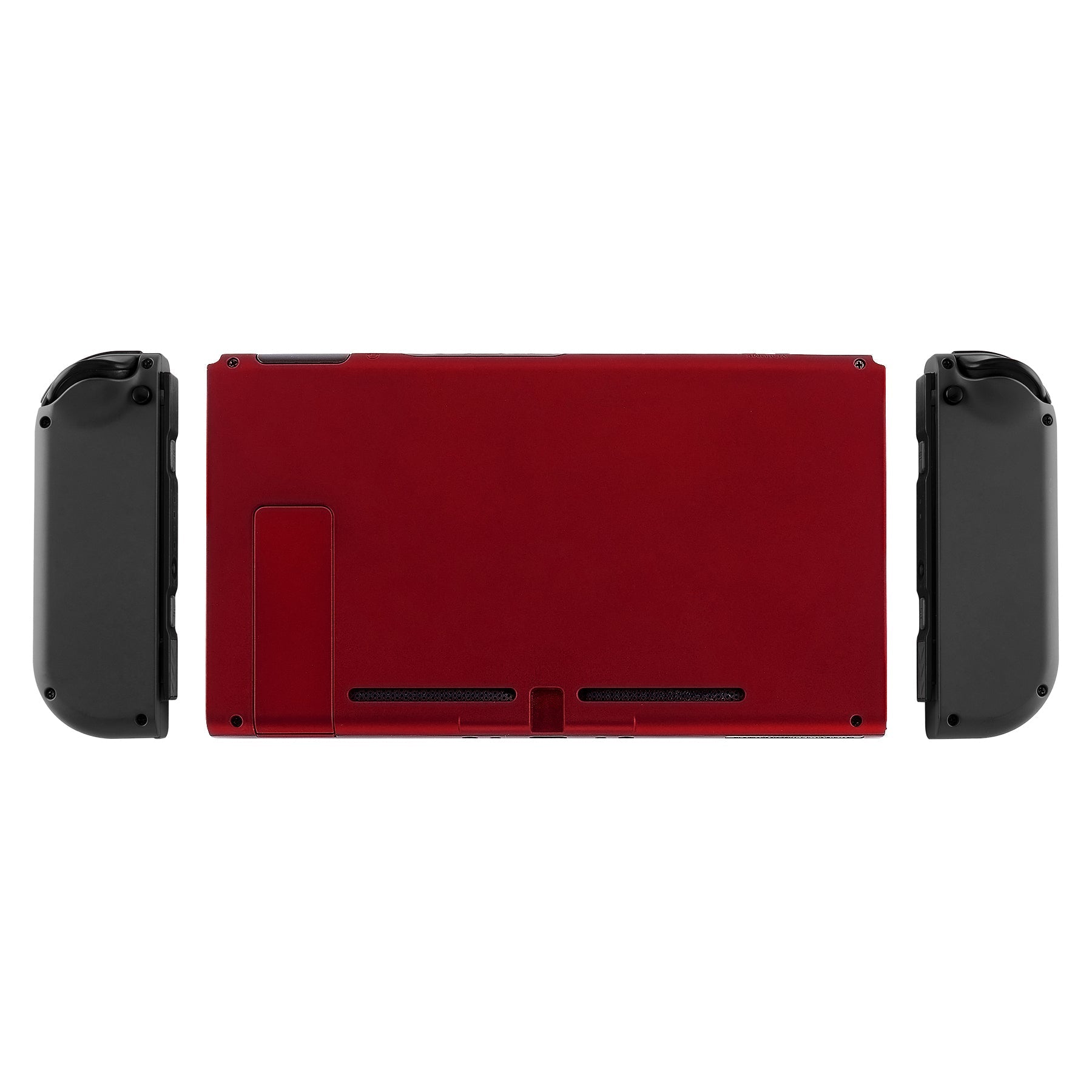 eXtremeRate Retail Soft Touch Grip Red Console Back Plate DIY Replacement Housing Shell Case for Nintendo Switch Console with Kickstand - JoyCon Shell NOT Included - ZP302