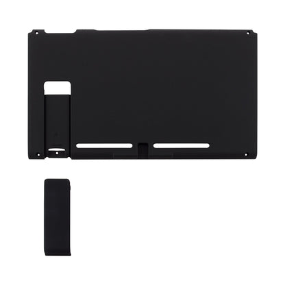 eXtremeRate Retail Soft Touch Grip Black Console Back Plate DIY Replacement Housing Shell Case for Nintendo Switch Console with Kickstand - JoyCon Shell NOT Included - ZP310