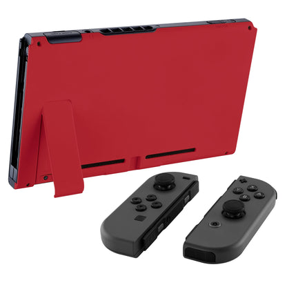 eXtremeRate Retail Soft Touch Grip Passion Red Console Back Plate DIY Replacement Housing Shell Case for NS Switch Console with Kickstand - JoyCon Shell NOT Included - ZP312