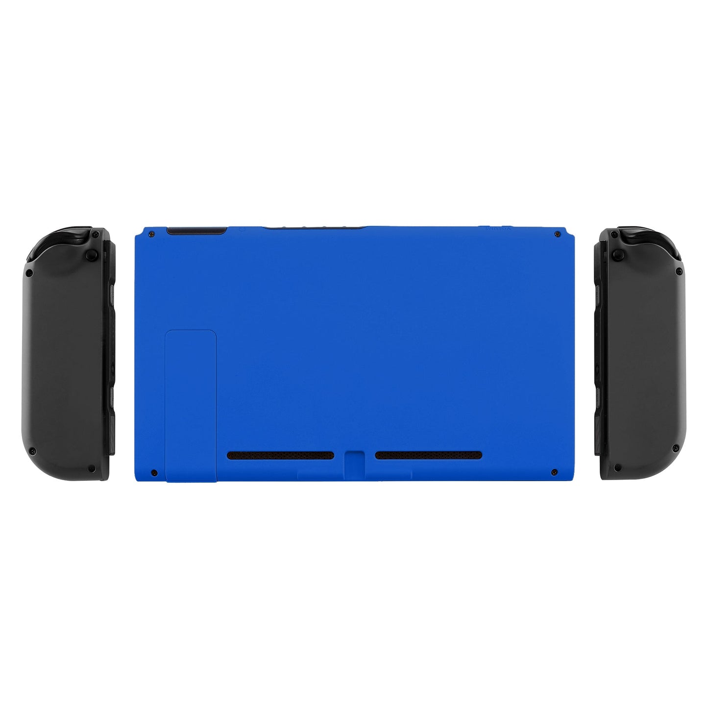 eXtremeRate Retail Soft Touch Grip Blue Console Back Plate DIY Replacement Housing Shell Case for NS Switch Console with Kickstand - JoyCon Shell NOT Included - ZP313