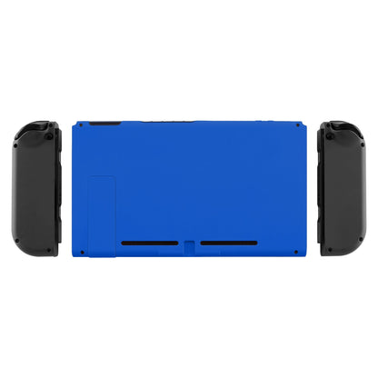 eXtremeRate Retail Soft Touch Grip Blue Console Back Plate DIY Replacement Housing Shell Case for NS Switch Console with Kickstand - JoyCon Shell NOT Included - ZP313