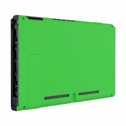 eXtremeRate Retail Soft Touch Grip Green Console Back Plate DIY Replacement Housing Shell Case for NS Switch Console with Kickstand - JoyCon Shell NOT Included - ZP314