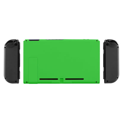 eXtremeRate Retail Soft Touch Grip Green Console Back Plate DIY Replacement Housing Shell Case for NS Switch Console with Kickstand - JoyCon Shell NOT Included - ZP314