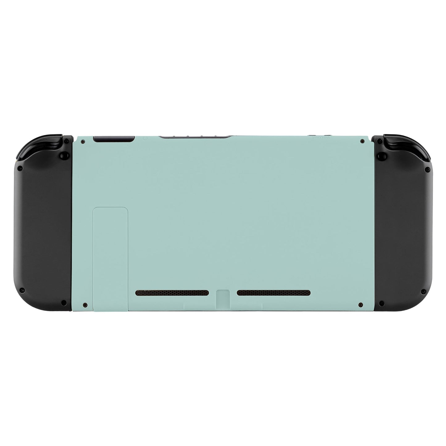 eXtremeRate Retail Soft Touch Grip Light Cyan Console Back Plate DIY Replacement Housing Shell Case for NS Switch Console with Kickstand - JoyCon Shell NOT Included - ZP316