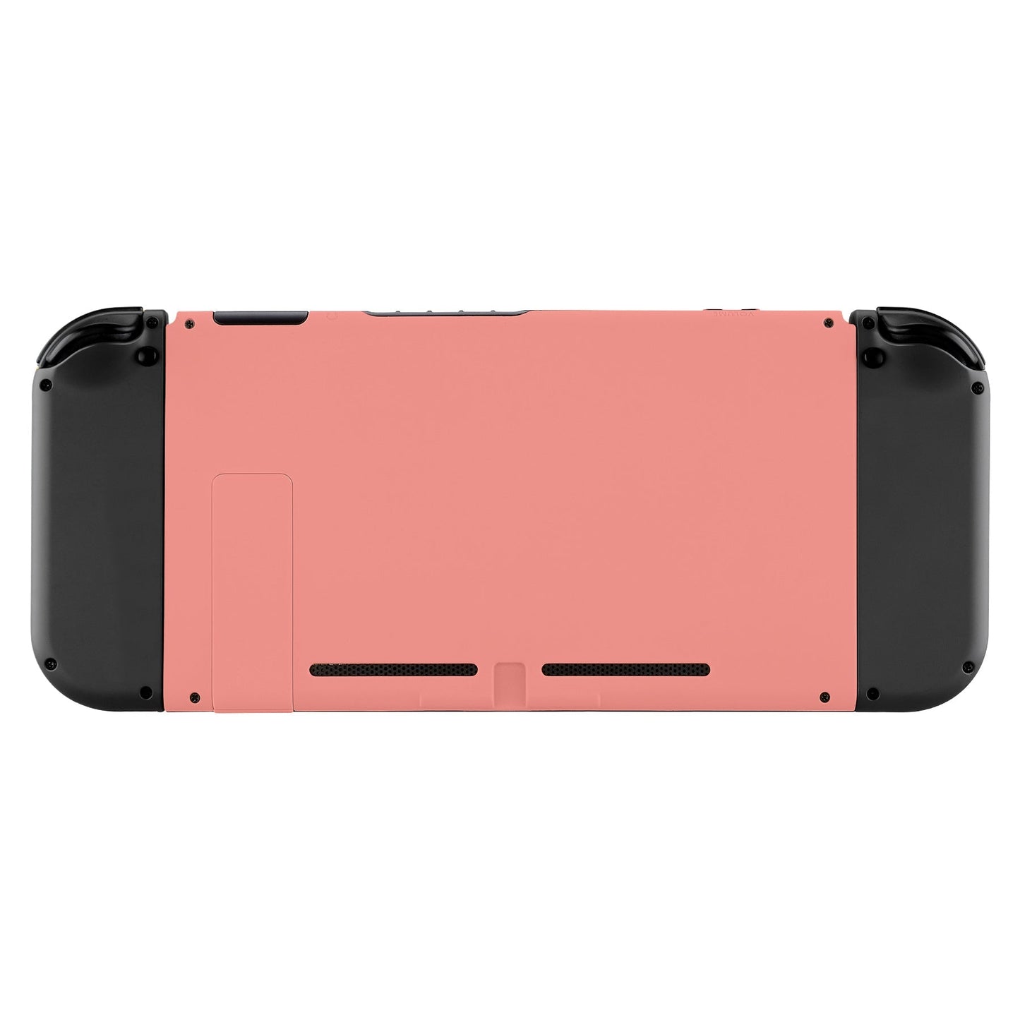 eXtremeRate Retail Soft Touch Grip Coral Console Back Plate DIY Replacement Housing Shell Case for NS Switch Console with Kickstand - JoyCon Shell NOT Included - ZP317