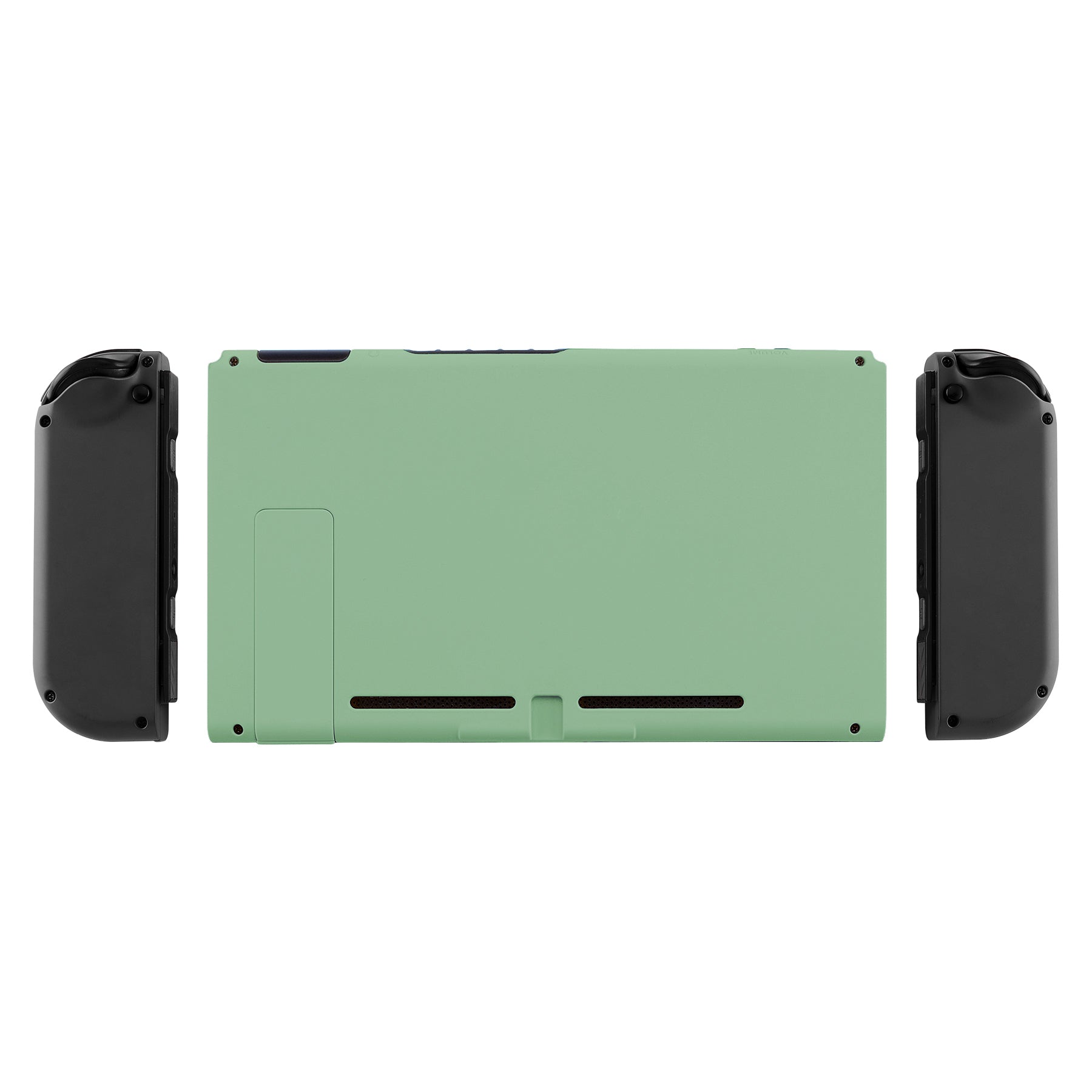 eXtremeRate Retail Soft Touch Grip Matcha Green Console Back Plate DIY Replacement Housing Shell Case for NS Switch Console with Kickstand - JoyCon Shell NOT Included - ZP319