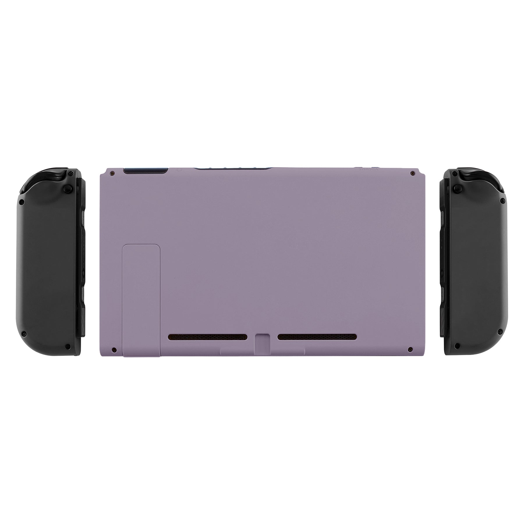 eXtremeRate Retail Soft Touch Grip Dark Grayish Violet Console Back Plate DIY Replacement Housing Shell Case for NS Switch Console with Kickstand - JoyCon Shell NOT Included - ZP320