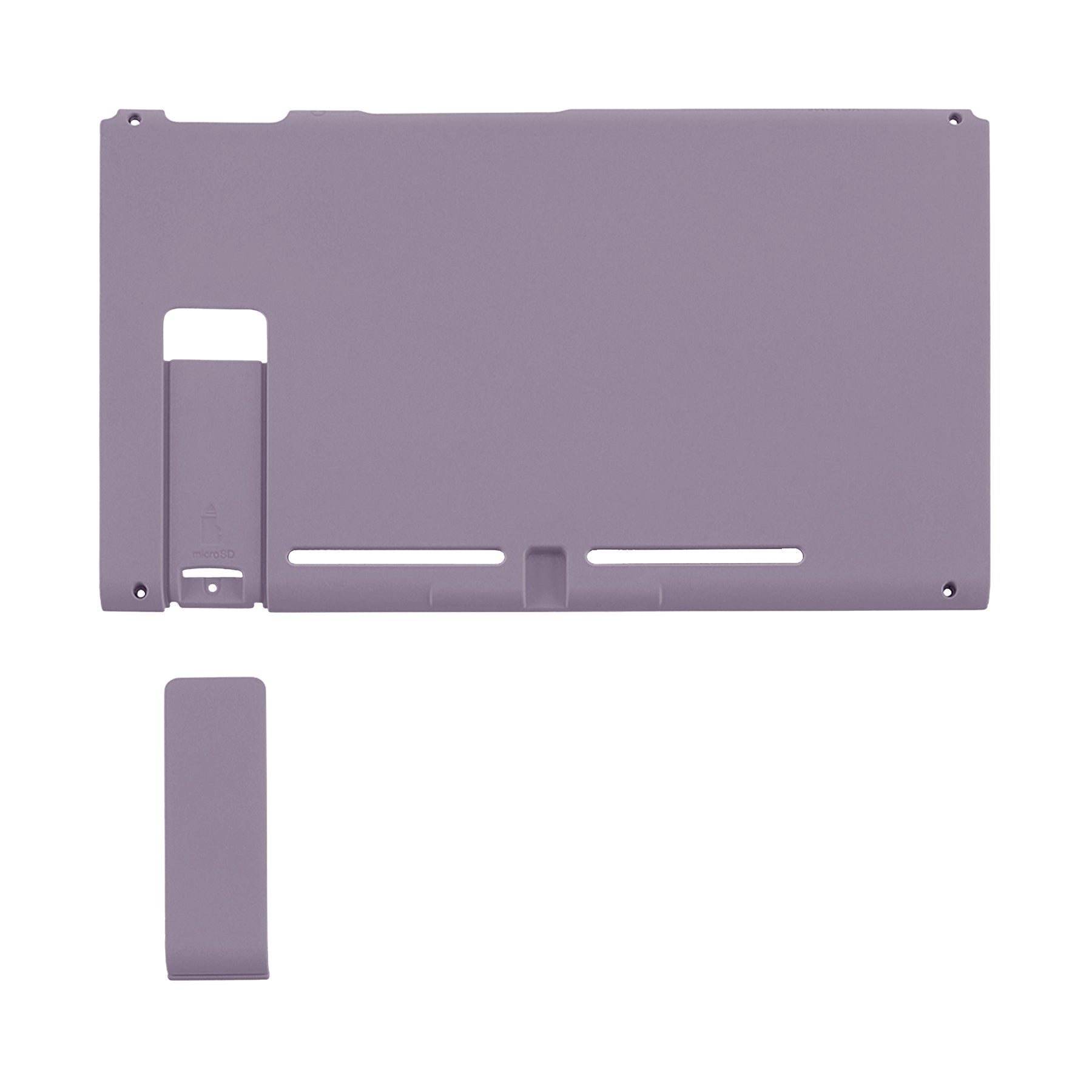 eXtremeRate Retail Soft Touch Grip Dark Grayish Violet Console Back Plate DIY Replacement Housing Shell Case for NS Switch Console with Kickstand - JoyCon Shell NOT Included - ZP320