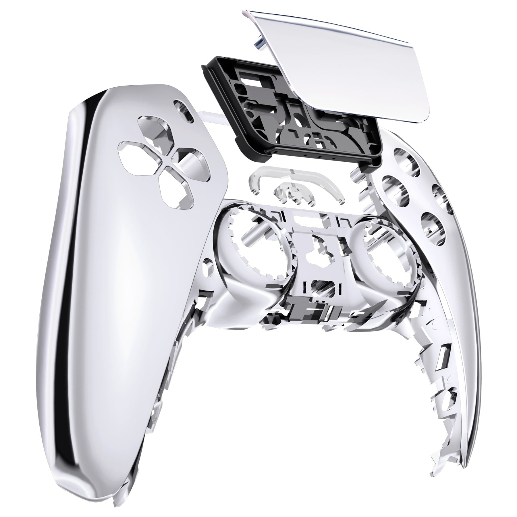 eXtremeRate Retail Chrome Silver Touchpad Front Housing Shell Compatible with ps5 Controller BDM-010 BDM-020 BDM-030, DIY Replacement Shell Custom Touch Pad Cover Compatible with ps5 Controller - ZPFD4002G3