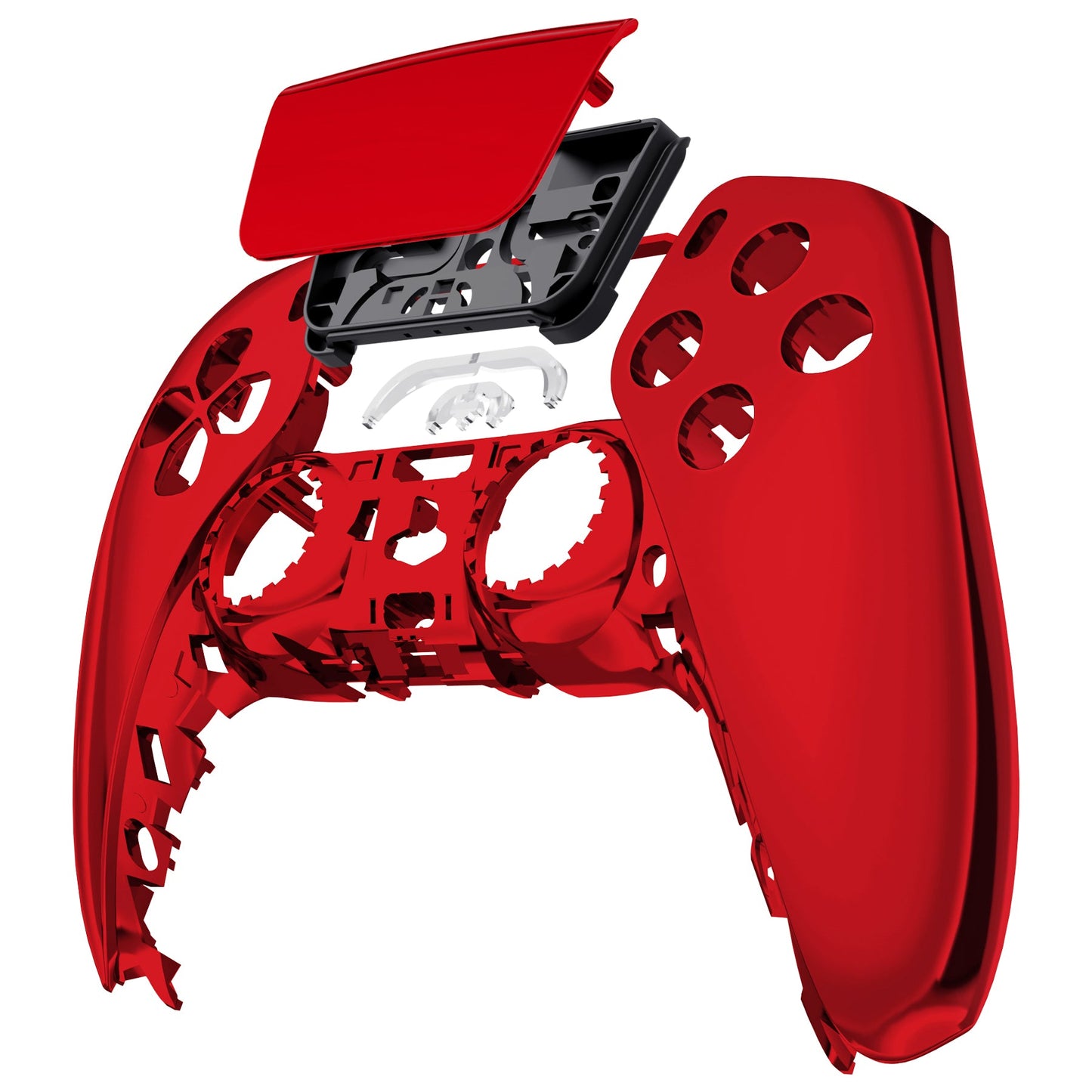 eXtremeRate Retail Chrome Red Touchpad Front Housing Shell Compatible with ps5 Controller BDM-010 BDM-020 BDM-030, DIY Replacement Shell Custom Touch Pad Cover Compatible with ps5 Controller - ZPFD4003G3