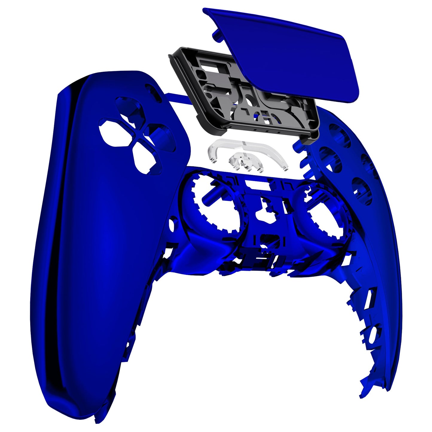 eXtremeRate Retail Chrome Blue Touchpad Front Housing Shell Compatible with ps5 Controller BDM-010 BDM-020 BDM-030, DIY Replacement Shell Custom Touch Pad Cover Compatible with ps5 Controller - ZPFD4004G3