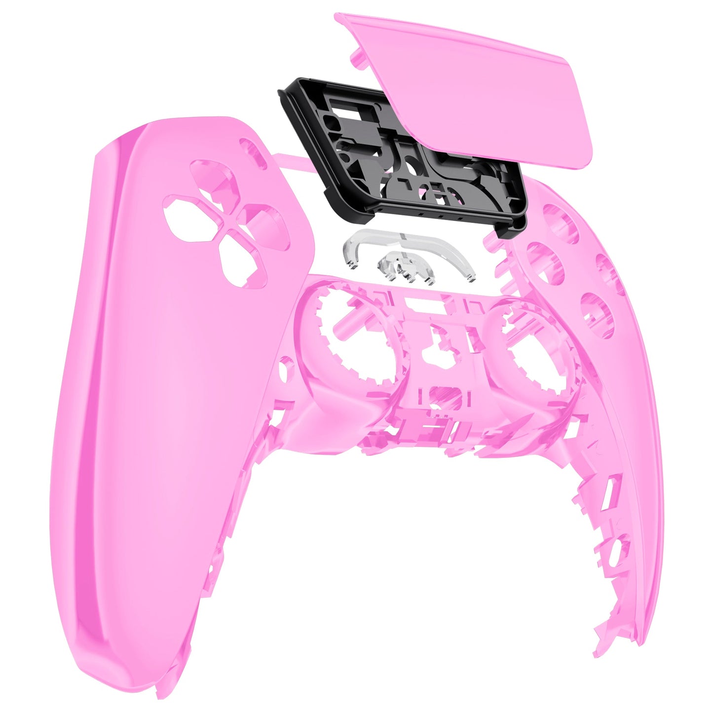 eXtremeRate Retail Chrome Pink Touchpad Front Housing Shell Compatible with ps5 Controller BDM-010 BDM-020 BDM-030, DIY Replacement Shell Custom Touch Pad Cover Compatible with ps5 Controller - ZPFD4007G3