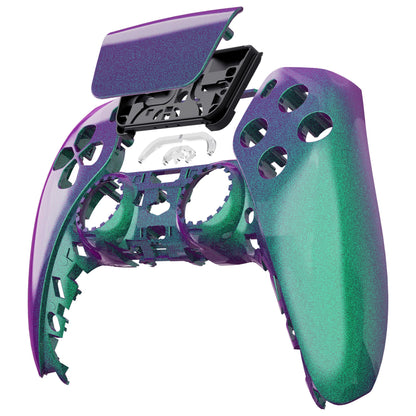 eXtremeRate Retail Chameleon Green Purple Touchpad Front Housing Shell Compatible with ps5 Controller BDM-010 BDM-020 BDM-030, DIY Replacement Shell Custom Touch Pad Cover Compatible with ps5 Controller - ZPFP3002G3