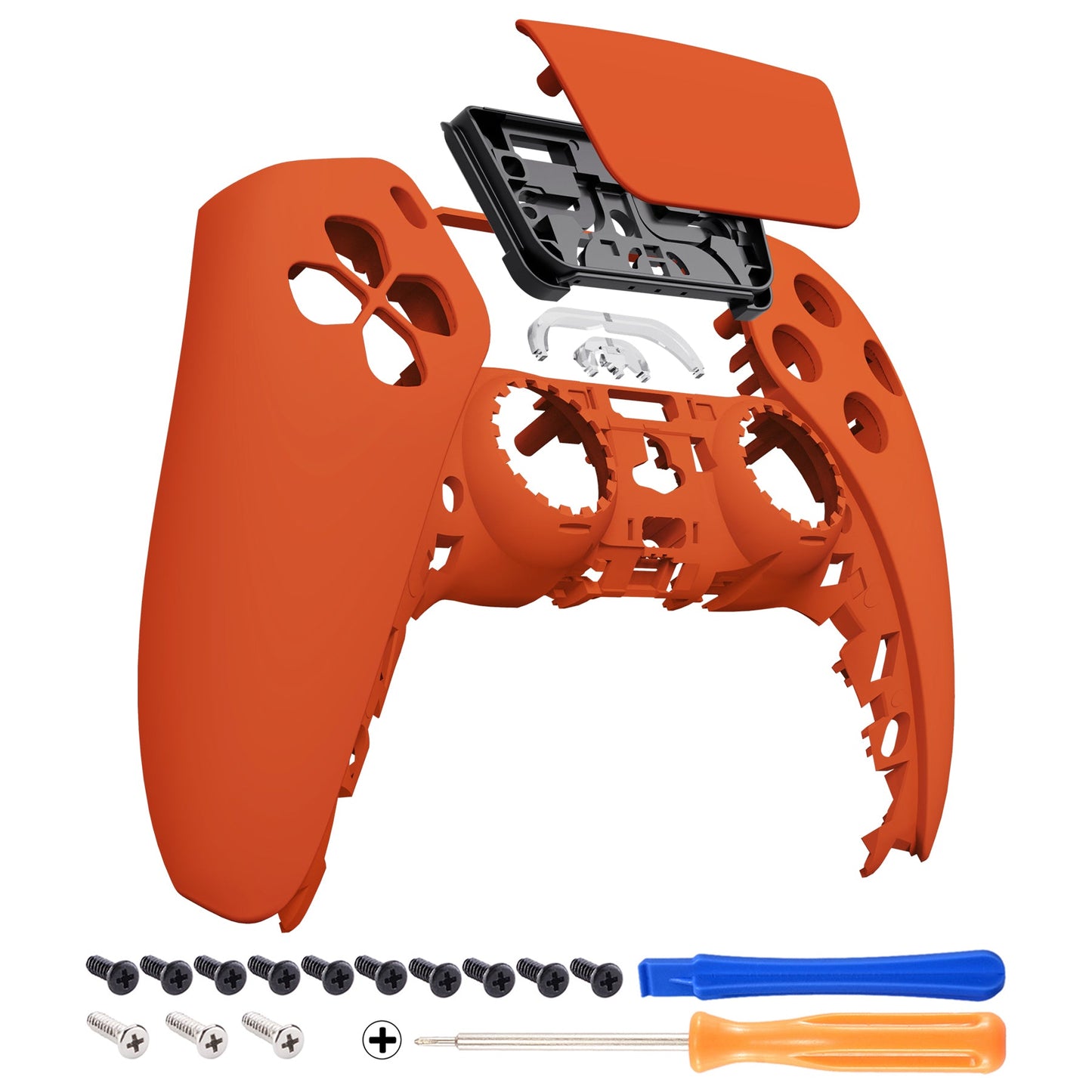 eXtremeRate Retail Orange Touchpad Front Housing Shell Compatible with ps5 Controller BDM-010 BDM-020 BDM-030, DIY Replacement Shell Custom Touch Pad Cover Compatible with ps5 Controller - ZPFP3004G3