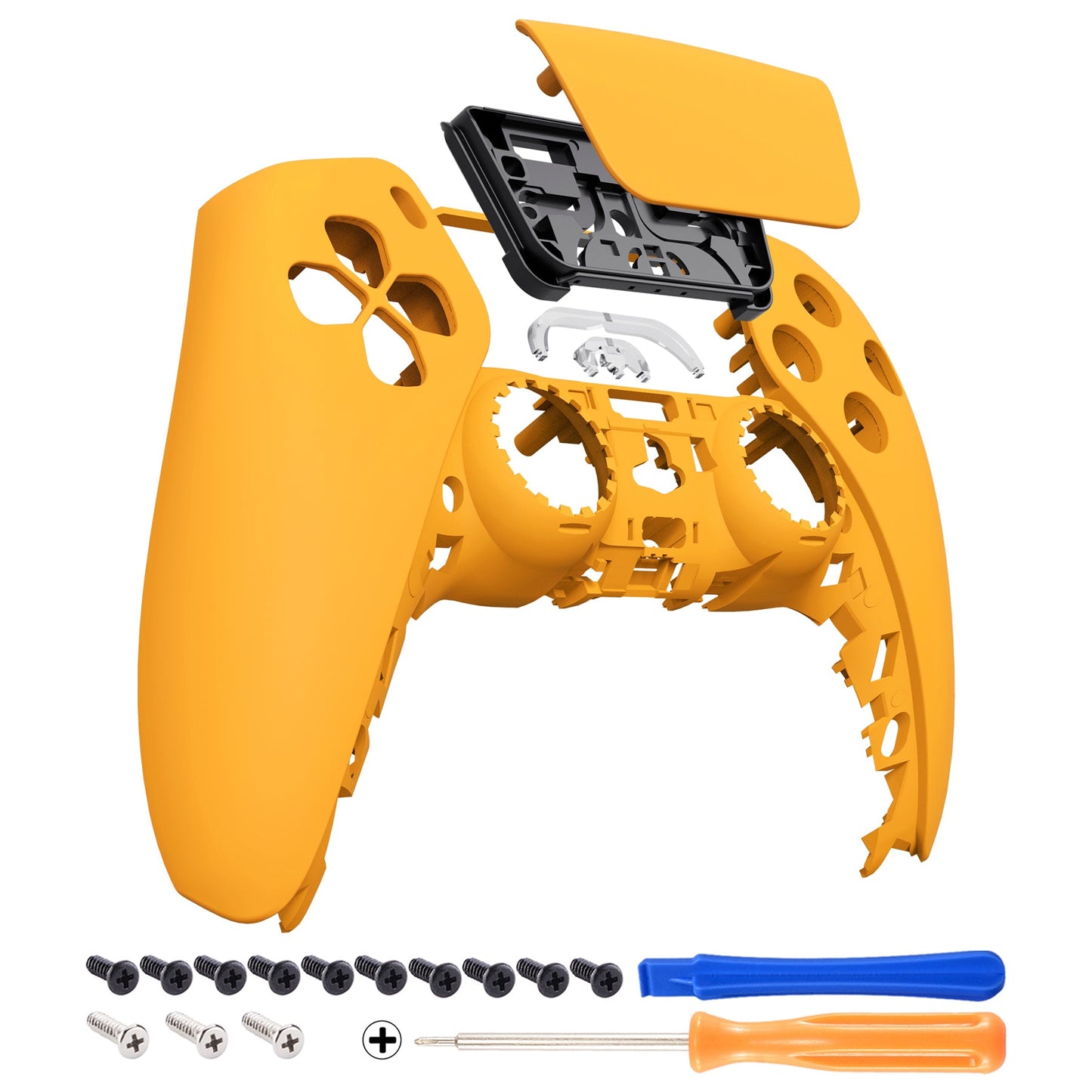 eXtremeRate Retail Caution Yellow Touchpad Front Housing Shell Compatible with ps5 Controller BDM-010 BDM-020 BDM-030, DIY Replacement Shell Custom Touch Pad Cover Compatible with ps5 Controller - ZPFP3010G3