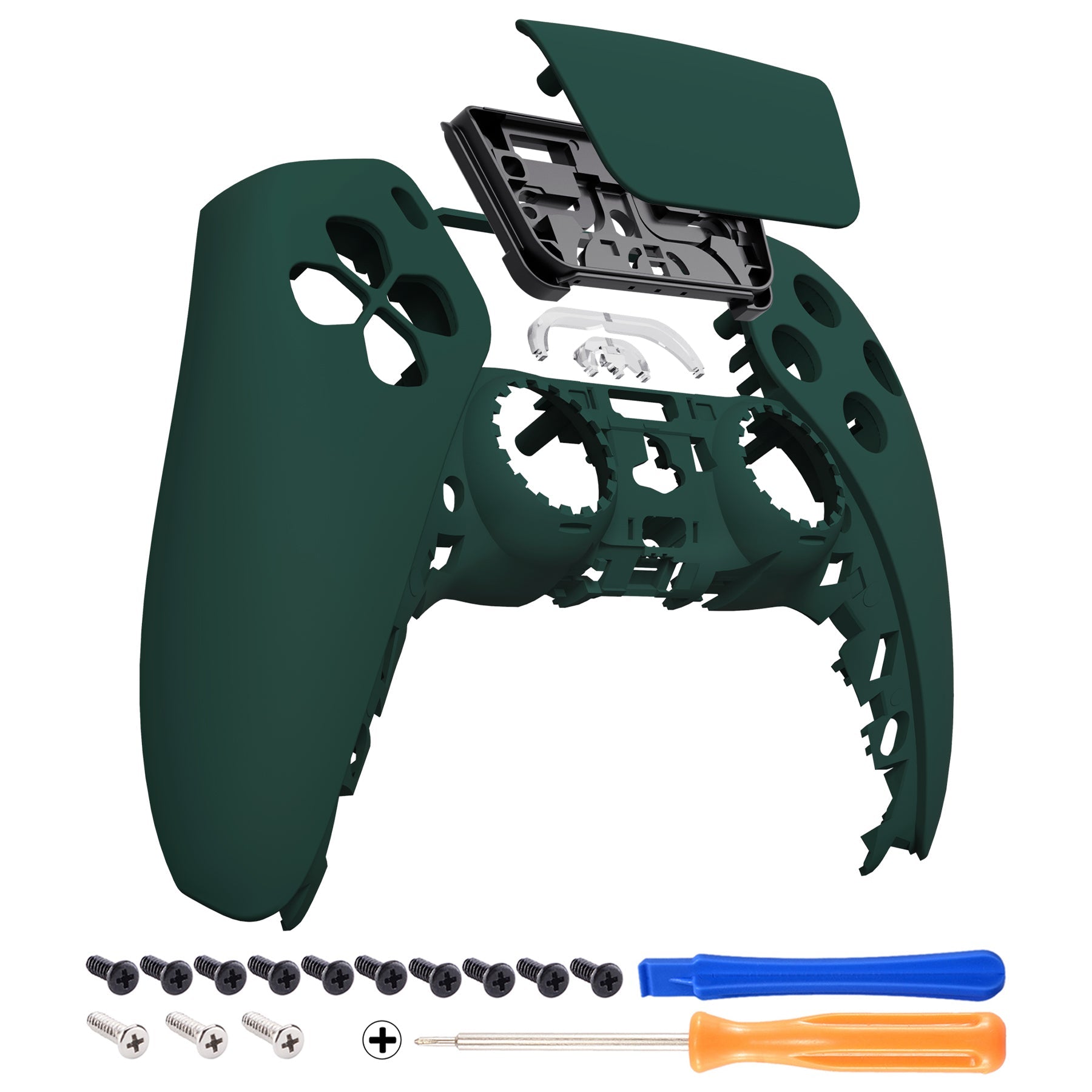 eXtremeRate Retail Racing Green Touchpad Front Housing Shell Compatible with ps5 Controller BDM-010 BDM-020 BDM-030, DIY Replacement Shell Custom Touch Pad Cover Compatible with ps5 Controller - ZPFP3016G3