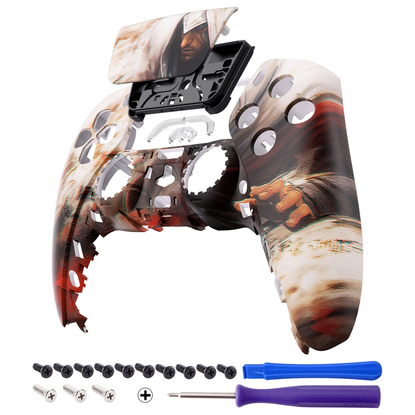 eXtremeRate PS5コントローラーBDM-010/020/030/040/050対応交換対応用フロントハウジングシェル＆タッチパッド【アサシン】