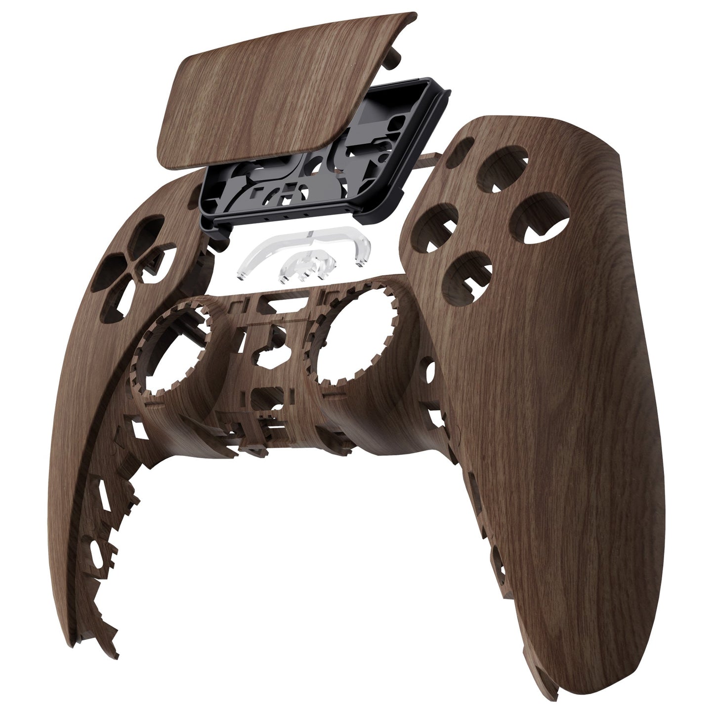 eXtremeRate Retail Wood Grain Touchpad Front Housing Shell Compatible with ps5 Controller BDM-010 BDM-020 BDM-030, DIY Replacement Shell Custom Touch Pad Cover Compatible with ps5 Controller - ZPFS2001G3