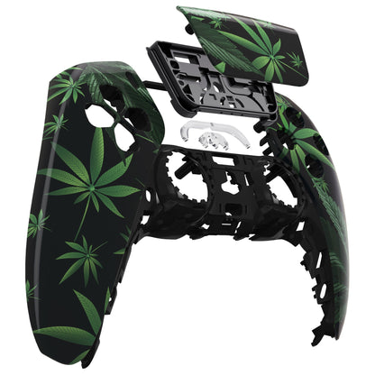 eXtremeRate Retail Green Weeds Touchpad Front Housing Shell Compatible with ps5 Controller BDM-010 BDM-020 BDM-030, DIY Replacement Shell Custom Touch Pad Cover Compatible with ps5 Controller - ZPFT1011G3