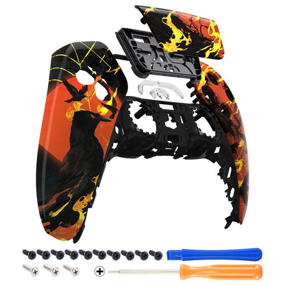 eXtremeRate Retail Blood Moon Raven Touchpad Front Housing Shell Compatible with ps5 Controller BDM-010 BDM-020 BDM-030, DIY Replacement Shell Custom Touch Pad Cover Compatible with ps5 Controller - ZPFT1016G3