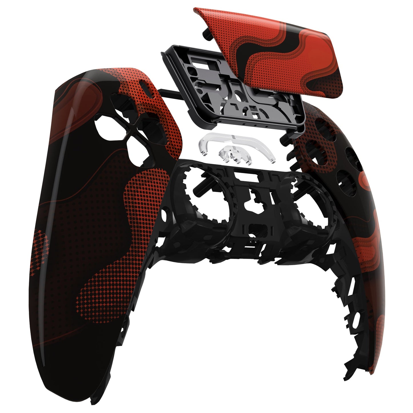 eXtremeRate Retail Red Black Camouflage Touchpad Front Housing Shell Compatible with ps5 Controller BDM-010 BDM-020 BDM-030, DIY Replacement Shell Custom Touch Pad Cover Compatible with ps5 Controller - ZPFT1048G3