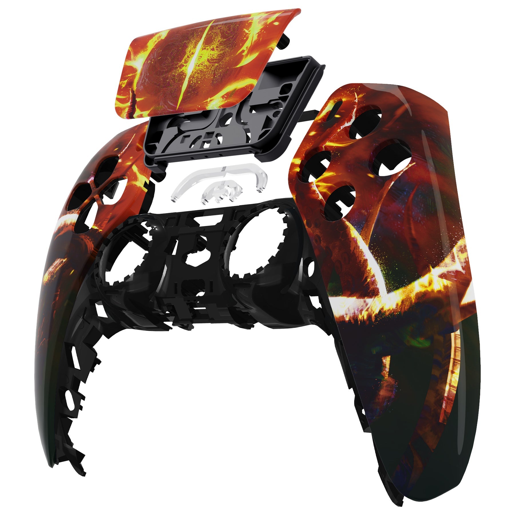 eXtremeRate Retail The Great Flaming Overlord Touchpad Front Housing Shell Compatible with ps5 Controller BDM-010 BDM-020 BDM-030, DIY Replacement Shell Custom Touch Pad Cover Compatible with ps5 Controller - ZPFT1063G3