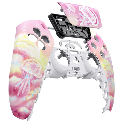 eXtremeRate Retail Pinky Jellyfish Heaven Touchpad Front Housing Shell Compatible with ps5 Controller BDM-010 BDM-020 BDM-030, DIY Replacement Shell Custom Touch Pad Cover Compatible with ps5 Controller - ZPFT1081G3