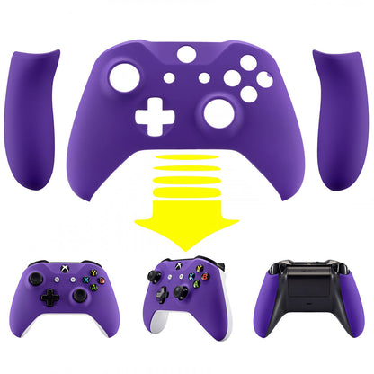 eXtremeRate Retail Soft Touch Purple Upper Housing Shell With Side Rails Panel Replacement Part for Xbox One S /One X Controller - ZSXOFX05