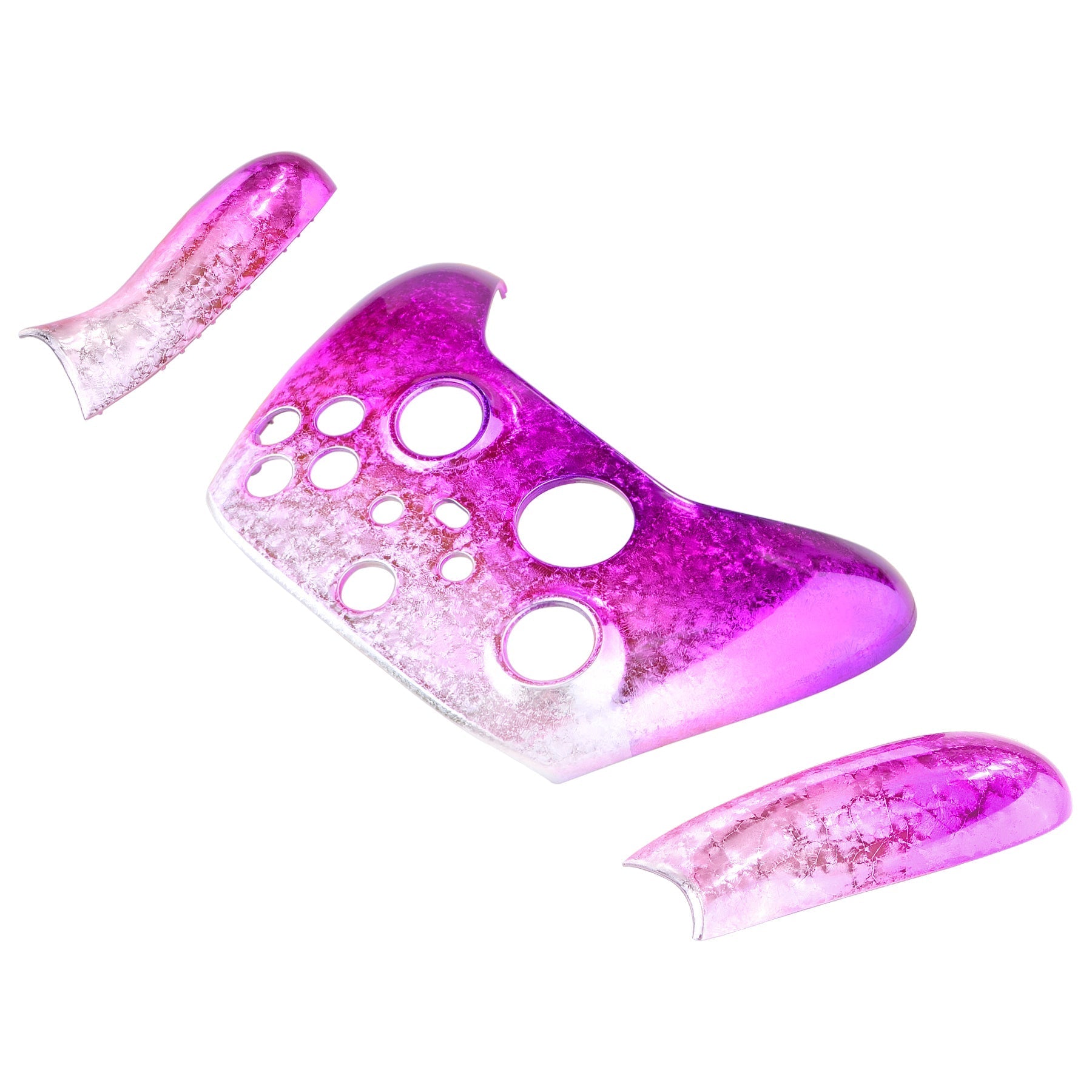 eXtremeRate Retail Ice Flake Magenta Replacement Handles Shell for Xbox Series X/S Controller, Custom Side Rails Panels Front Housing Shell Faceplate for Xbox Core Controller - Controller NOT Included - ZX3D408