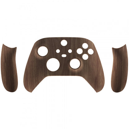 eXtremeRate Retail Soft Touch Wood Grain Replacement Handles Shell for Xbox Series X Controller, Custom Side Rails Panels Front Housing Shell Faceplate for Xbox Series S Controller - Controller NOT Included - ZX3D415