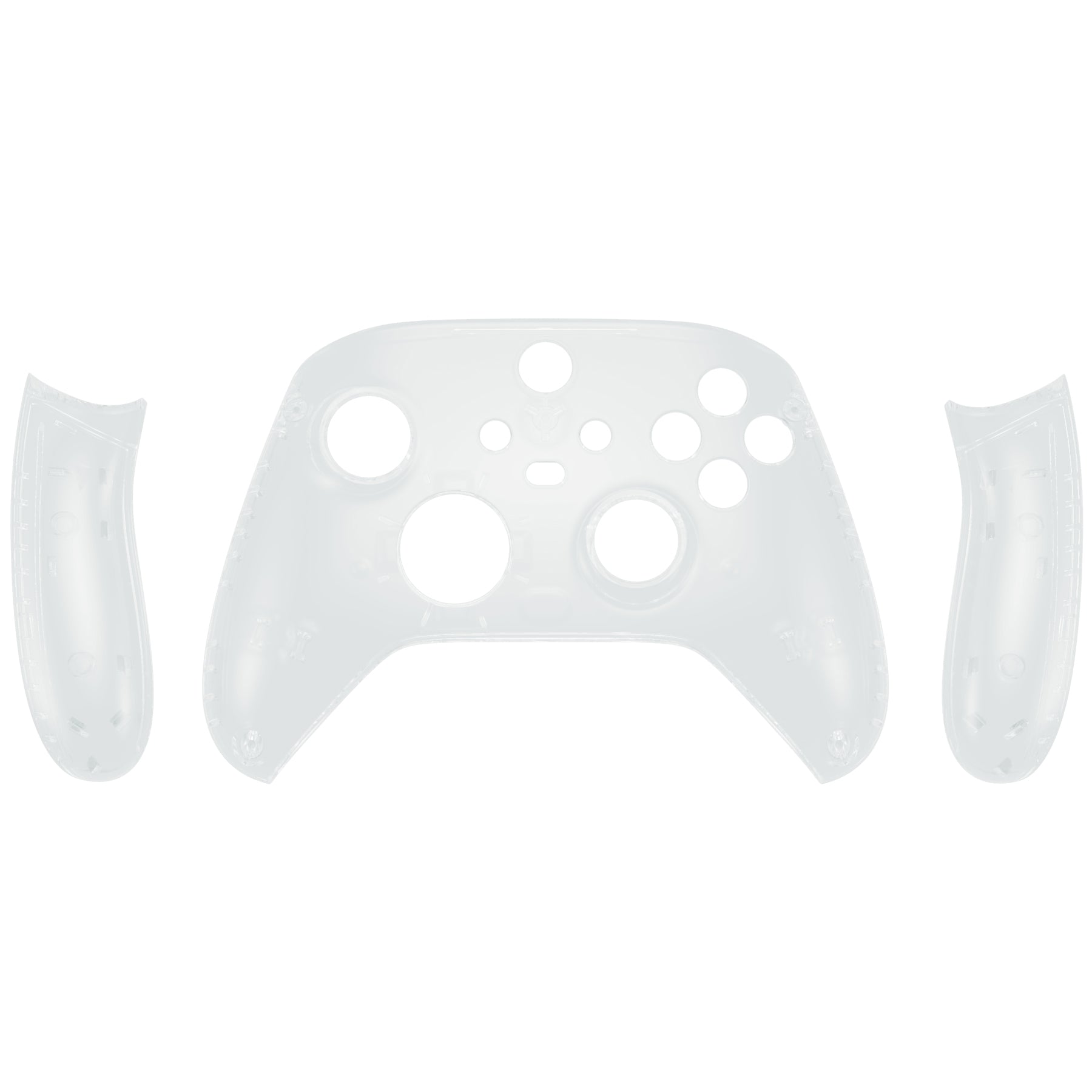 eXtremeRate Retail Soft Touch Transparent Clear Replacement Handles Shell for Xbox Series X Controller, Custom Side Rails Panels Front Housing Shell Faceplate for Xbox Series S Controller - Controller NOT Included - ZX3M501