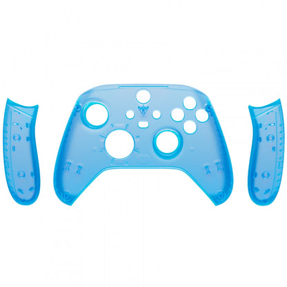 eXtremeRate Retail Soft Touch Clear Blue Replacement Handles Shell for Xbox Series X Controller, Custom Side Rails Panels Front Housing Shell Faceplate for Xbox Series S Controller - Controller NOT Included - ZX3M504