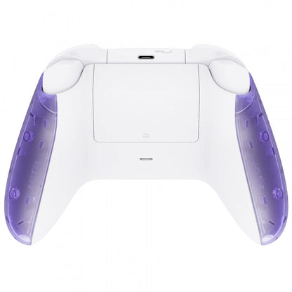 eXtremeRate Retail Soft Touch Clear Atomic Purple Replacement Handles Shell for Xbox Series X Controller, Custom Side Rails Panels Front Housing Shell Faceplate for Xbox Series S Controller - Controller NOT Included - ZX3M505