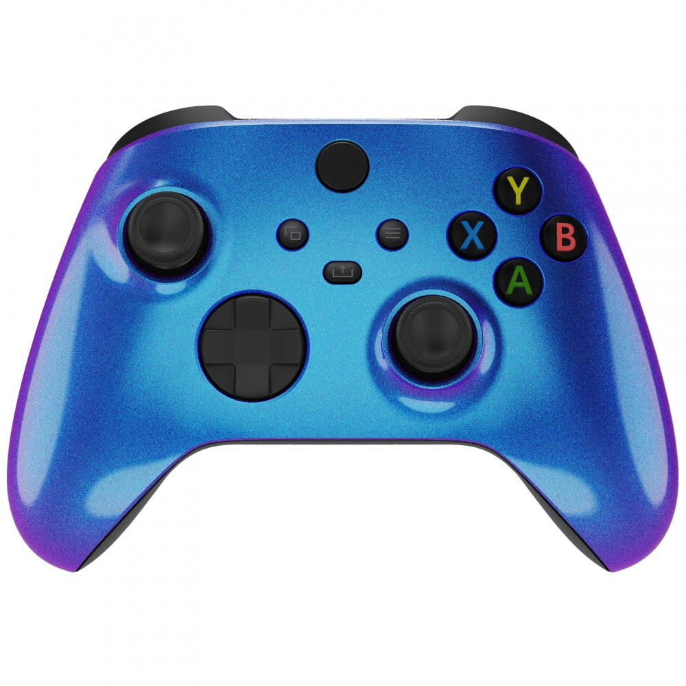 eXtremeRate Retail Chameleon Purple Blue Replacement Handles Shell for Xbox Series X Controller, Custom Side Rails Panels Front Housing Shell Faceplate for Xbox Series S Controller - Controller NOT Included - ZX3P301