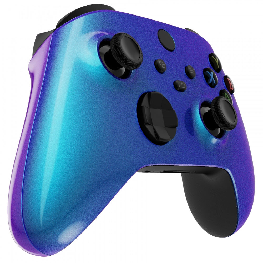 eXtremeRate Retail Chameleon Purple Blue Replacement Handles Shell for Xbox Series X Controller, Custom Side Rails Panels Front Housing Shell Faceplate for Xbox Series S Controller - Controller NOT Included - ZX3P301