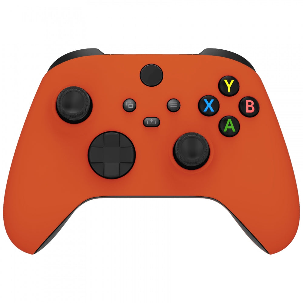 eXtremeRate Retail Soft Touch Orange Replacement Handles Shell for Xbox Series X Controller, Custom Side Rails Panels Front Housing Shell Faceplate for Xbox Series S Controller - Controller NOT Included - ZX3P304