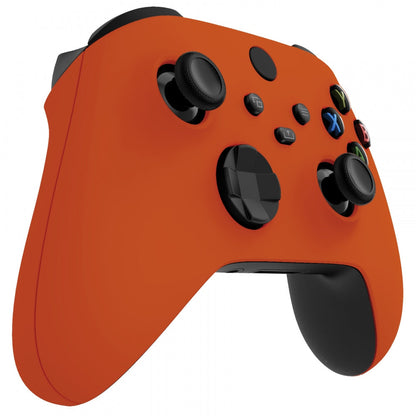 eXtremeRate Retail Soft Touch Orange Replacement Handles Shell for Xbox Series X Controller, Custom Side Rails Panels Front Housing Shell Faceplate for Xbox Series S Controller - Controller NOT Included - ZX3P304