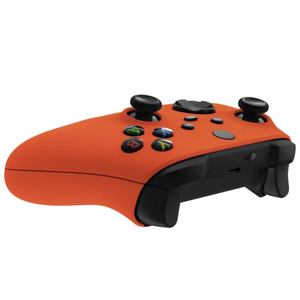 eXtremeRate Retail Soft Touch Orange Replacement Handles Shell for Xbox Series X Controller, Custom Side Rails Panels Front Housing Shell Faceplate for Xbox Series S Controller - Controller NOT Included - ZX3P304