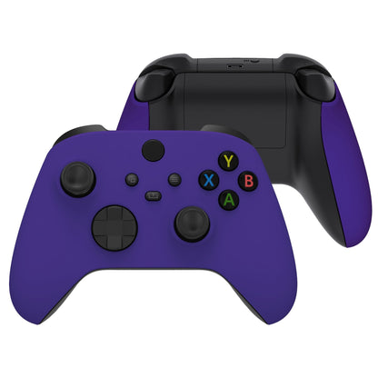 eXtremeRate Retail Soft Touch Purple Replacement Handles Shell for Xbox Series X Controller, Custom Side Rails Panels Front Housing Shell Faceplate for Xbox Series S Controller - Controller NOT Included - ZX3P307