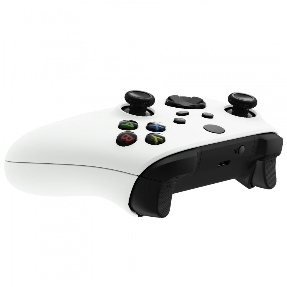 eXtremeRate Retail Soft Touch White Replacement Handles Shell for Xbox Series X Controller, Custom Side Rails Panels Front Housing Shell Faceplate for Xbox Series S Controller - Controller NOT Included - ZX3P308